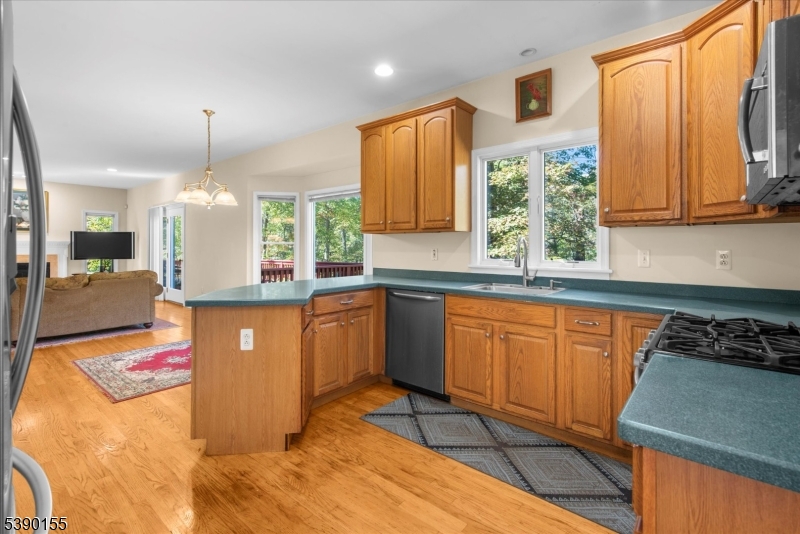 5 Sky View Garden Road Lebanon, NJ 08833 - Photo 14 of 42 a kitchen with granite countertop a stove a sink dishwasher and a refrigerator
