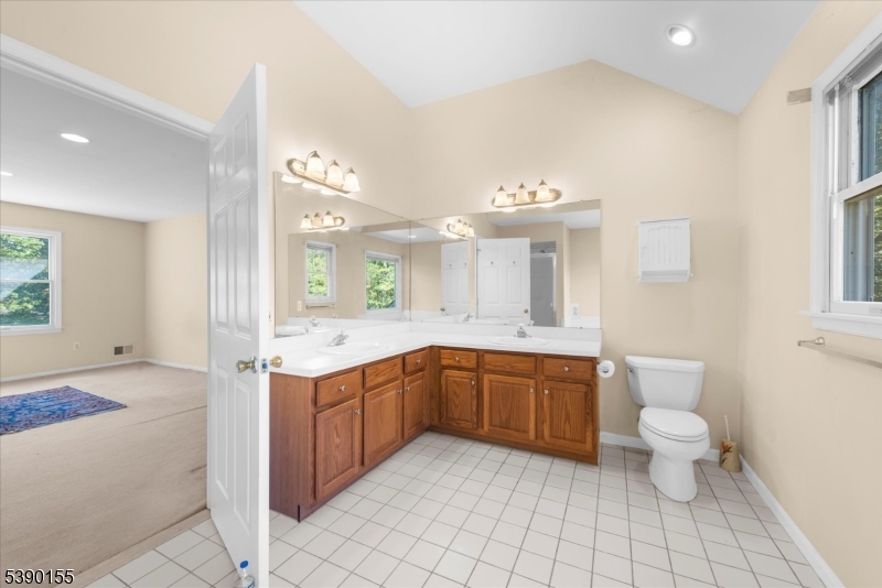 5 Sky View Garden Road Lebanon, NJ 08833 - Photo 23 of 42 a bathroom with a granite countertop sink mirror and toilet