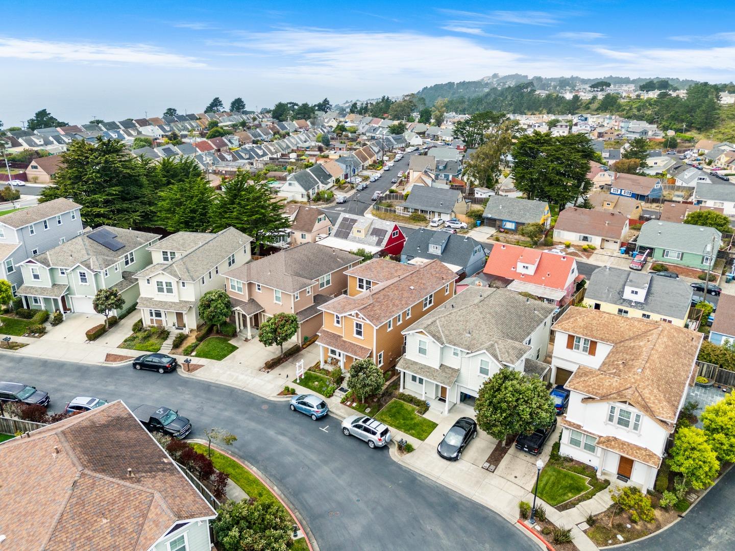 221 Bayberry Circle Pacifica, CA 94044 - Photo 58 of 63 an aerial view of residential houses with outdoor space