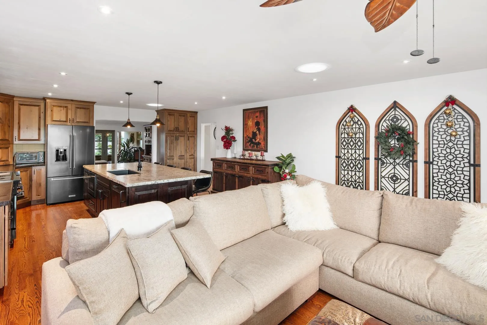 4195 Rochester Road San Diego, CA 92116 - Photo 16 of 39 a living room with furniture and kitchen view