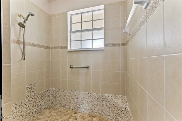 a bathroom with a shower
