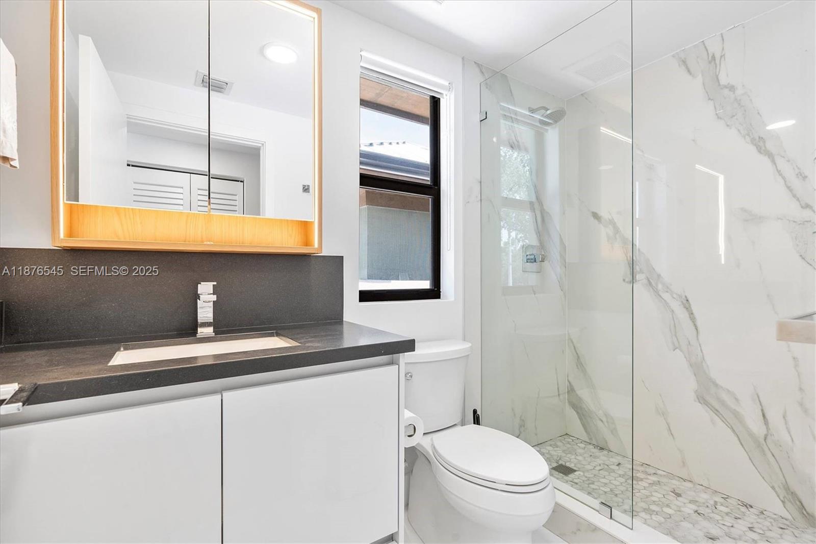 1076 Northwest 55th Street Miami, FL 33127 - Photo 49 of 96 a bathroom with a sink a toilet and shower