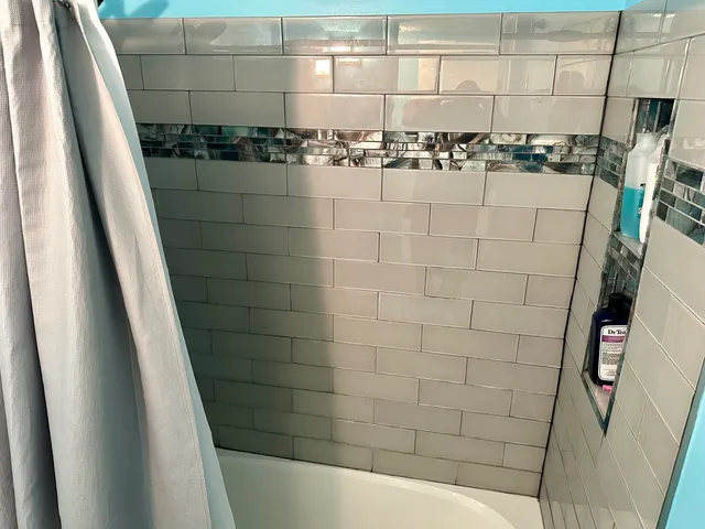 a bathroom with a shower