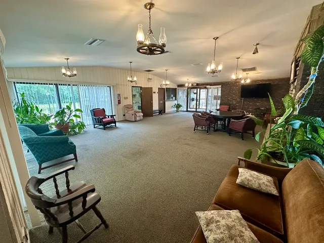 a view of a backyard