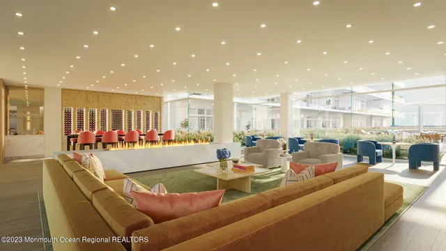 a view of a living room and dining room