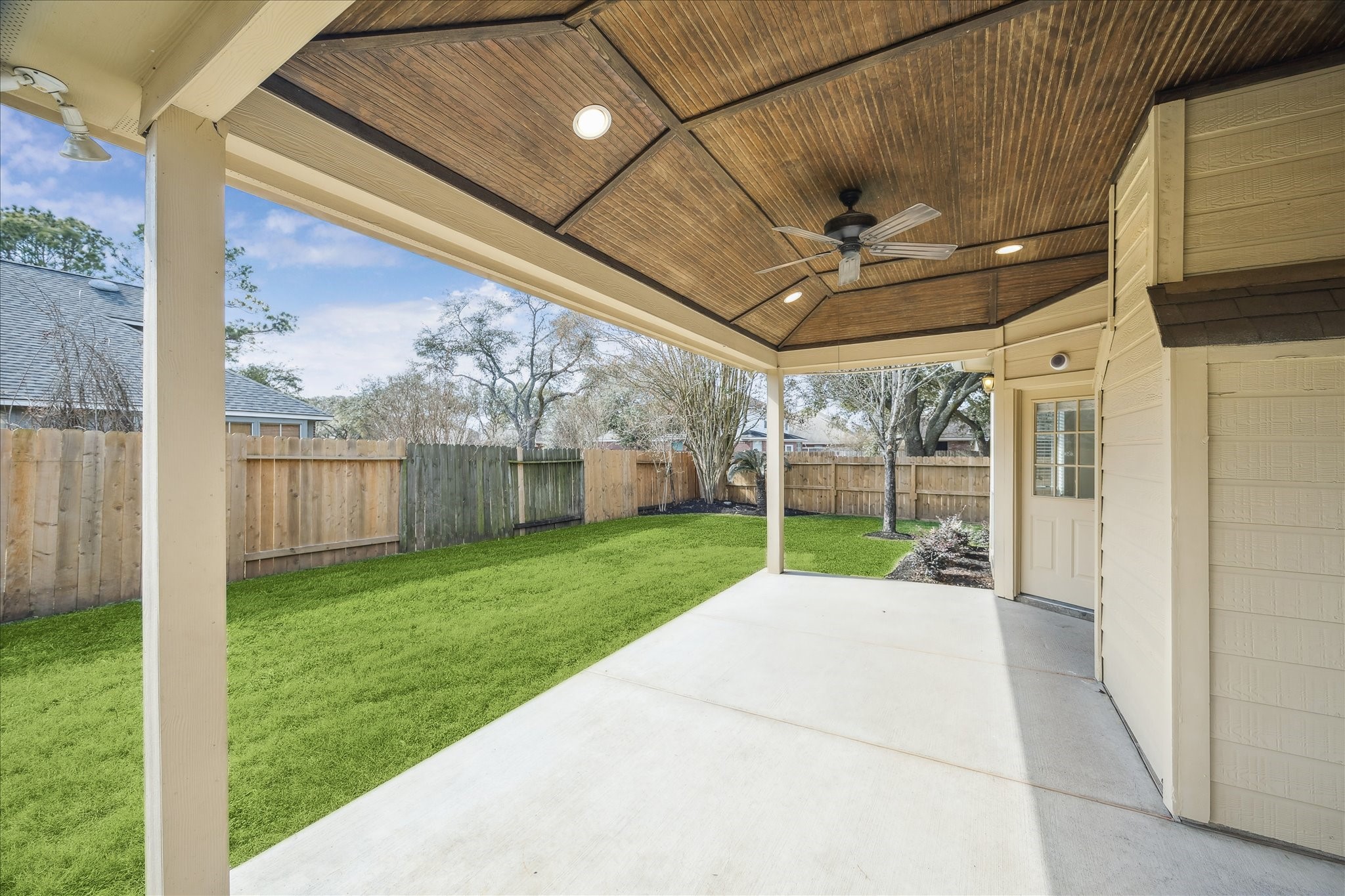 12831 Dove Point Lane Houston, TX 77041 - Photo 27 of 50 a view of a porch with a backyard