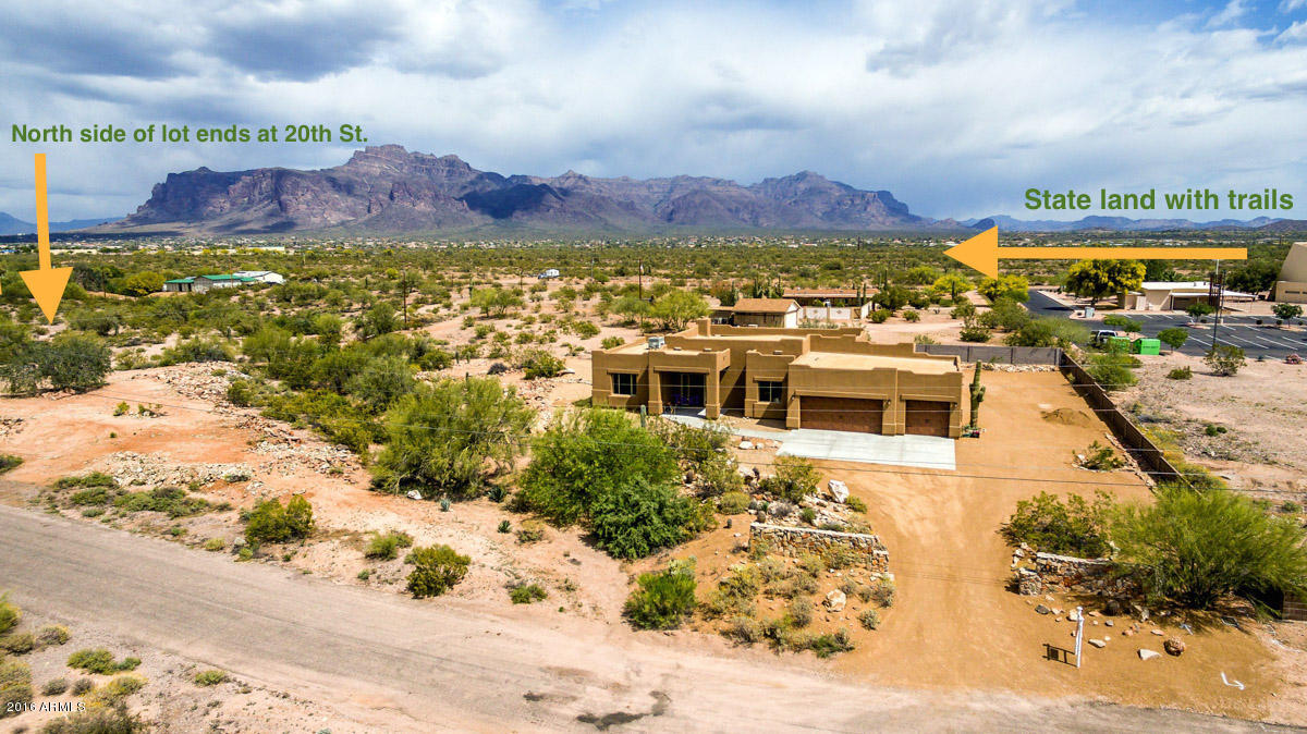 2081 South Hilton Road Apache Junction, AZ 85119 - Photo 23 of 38 Hilton Aerial with lot edge
