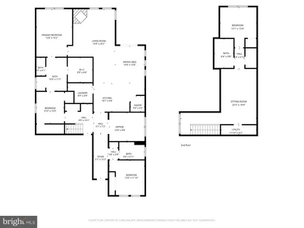 an aerial view of a building with outdoor space