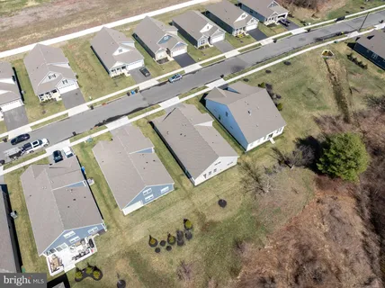 an aerial view of a highlighted house