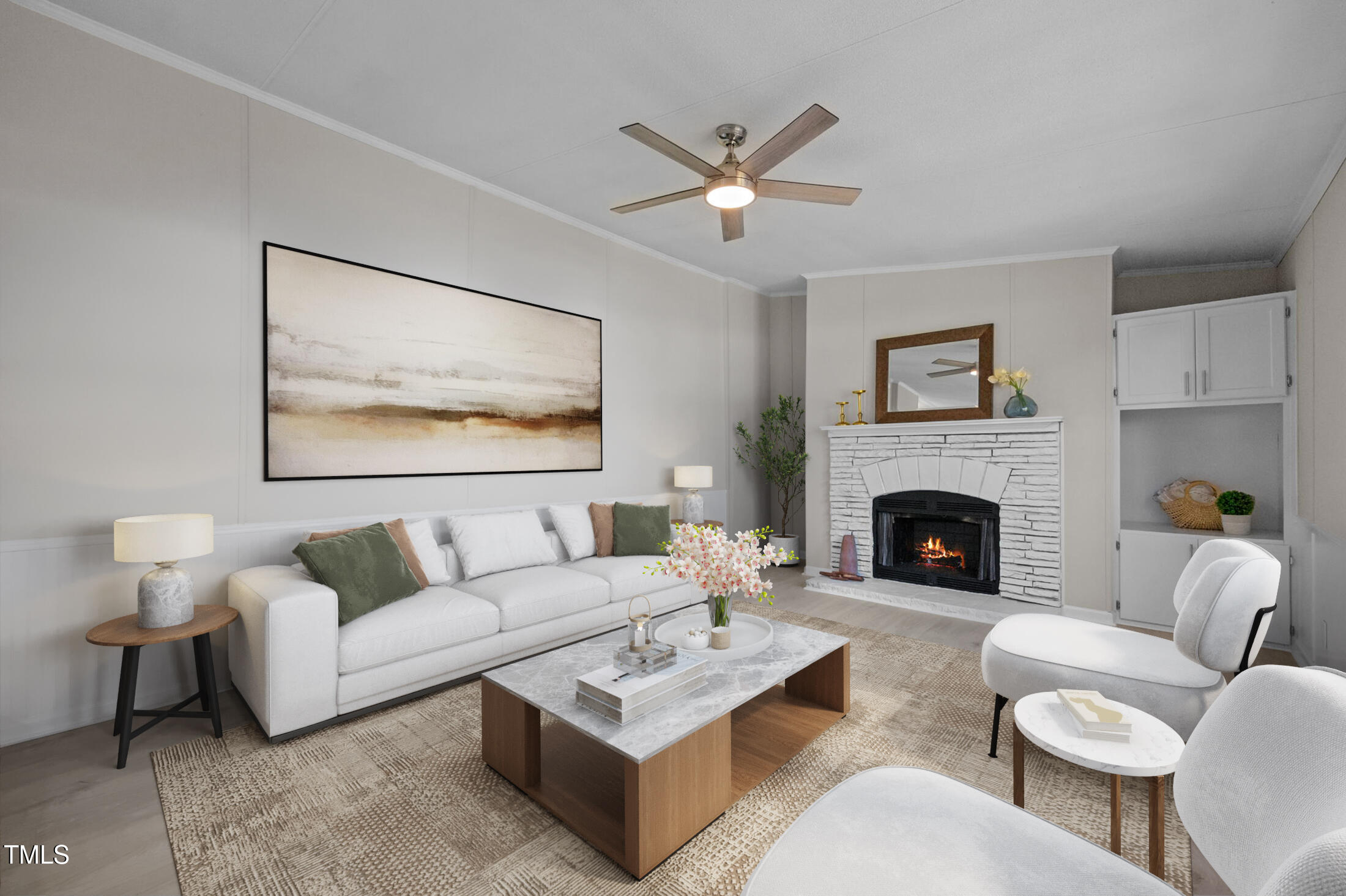 261 Ragland Lane Henderson, NC 27537 - Photo 3 of 58 a living room with furniture a table and a fireplace