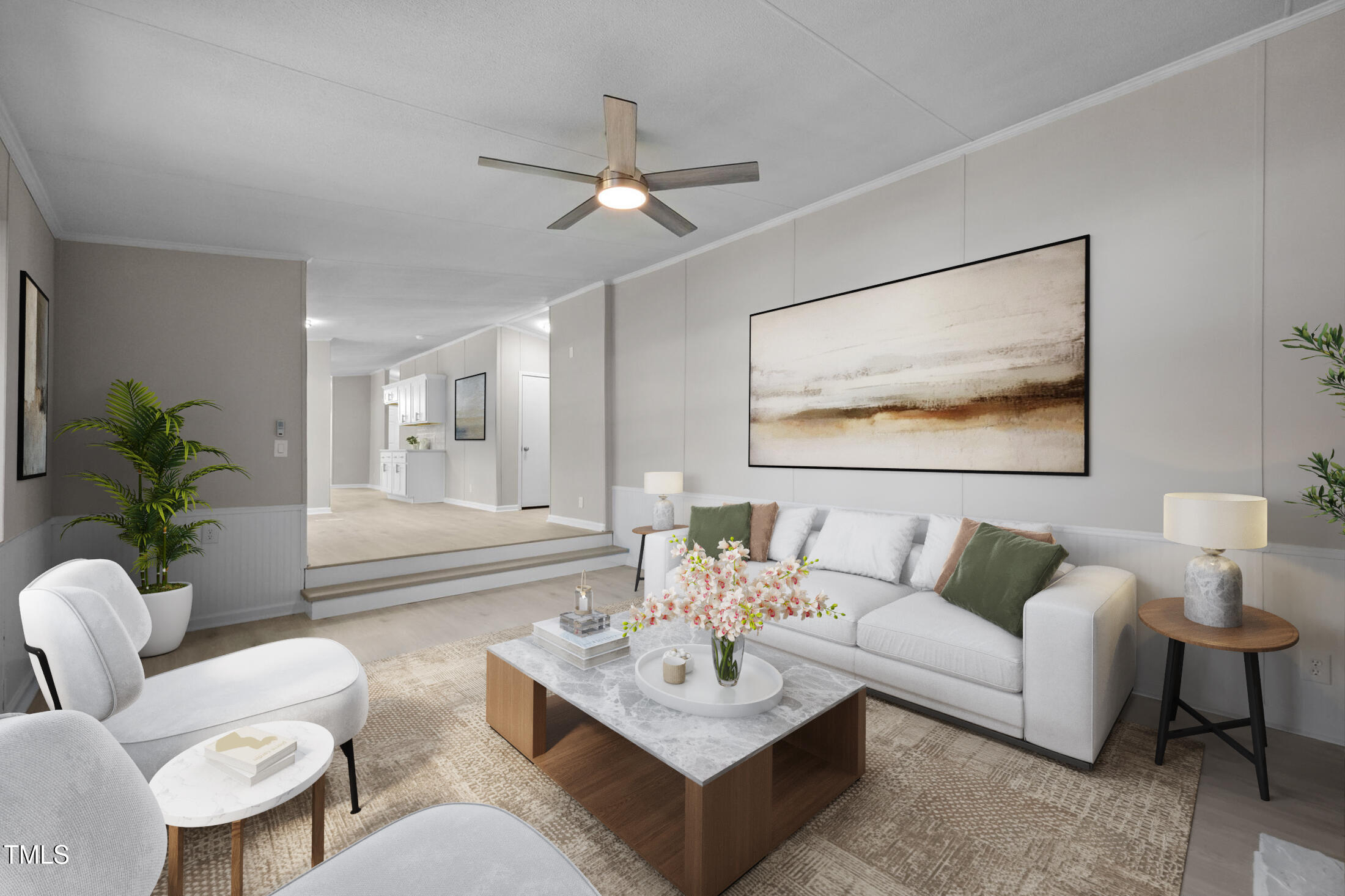 261 Ragland Lane Henderson, NC 27537 - Photo 5 of 58 a living room with furniture and a large mirror with wooden floor