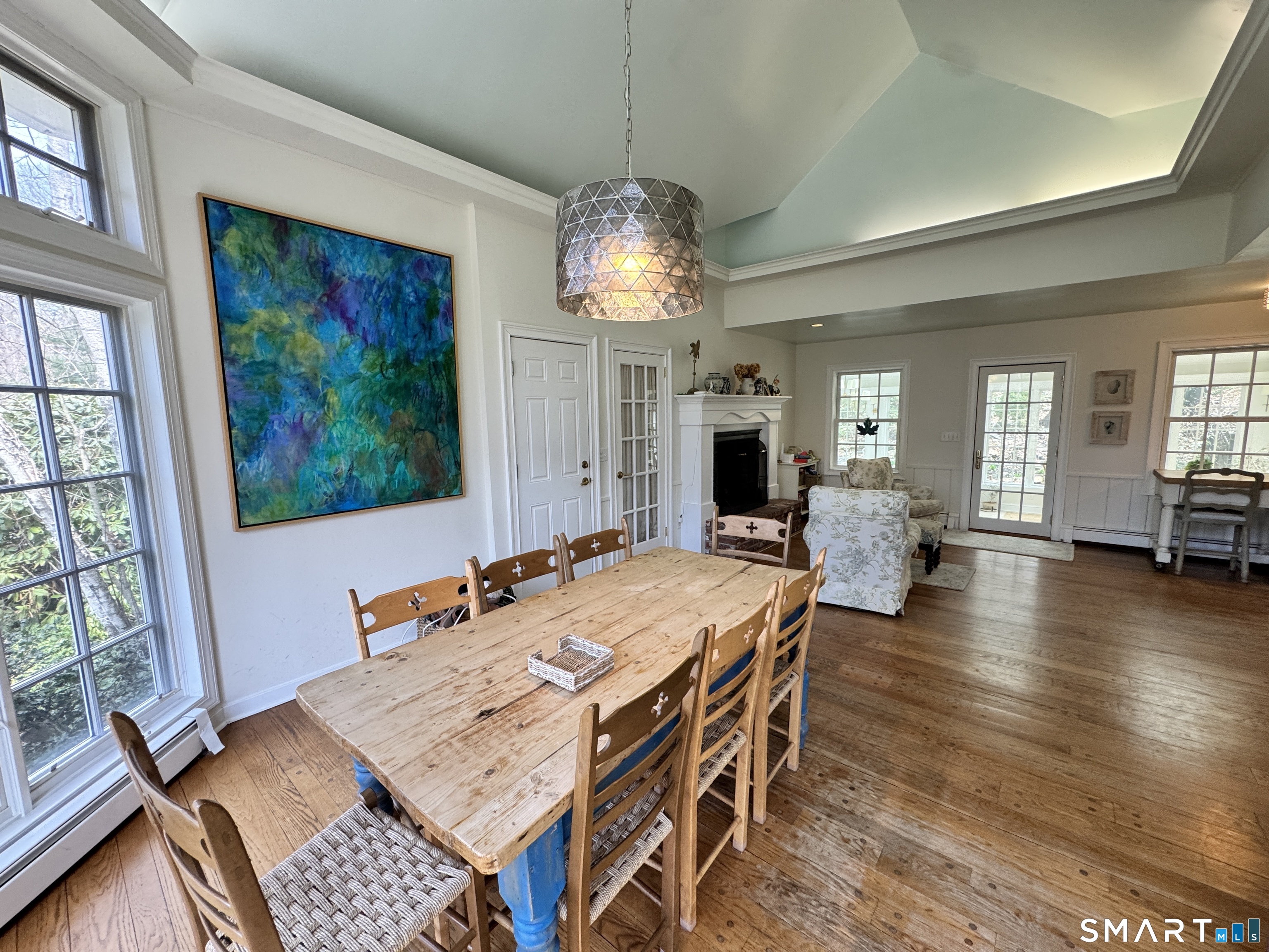 301 Old Norwalk Road New Canaan, CT 06840 - Photo 14 of 27 a view of a dining room with furniture window and wooden floor