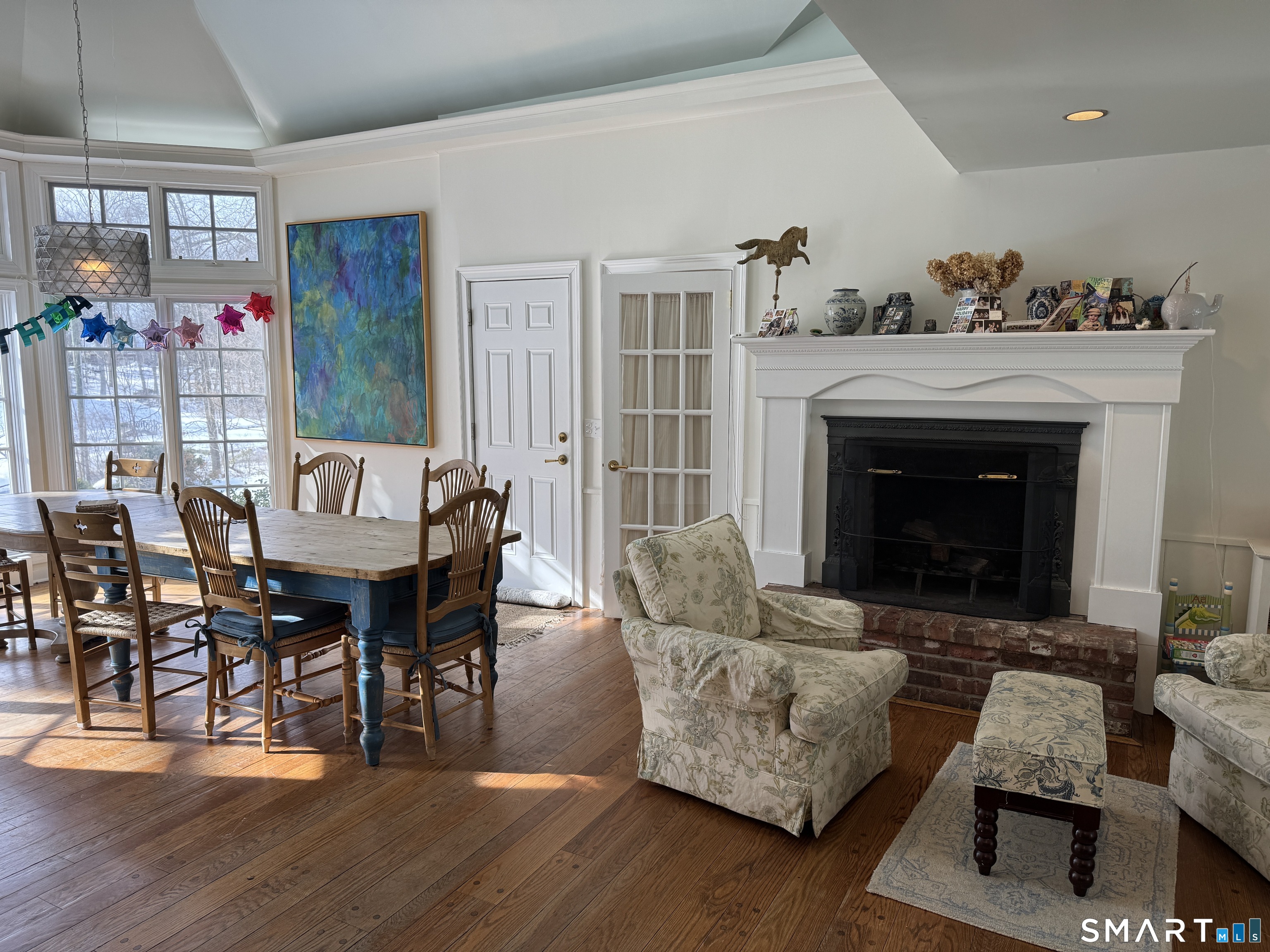301 Old Norwalk Road New Canaan, CT 06840 - Photo 7 of 27 a living room with furniture and a fireplace