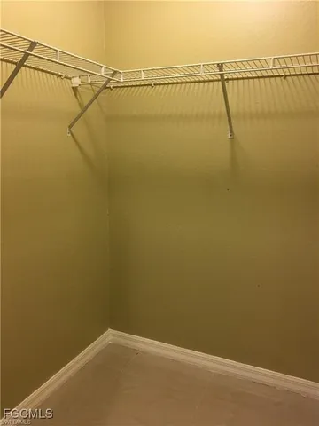 a view of a small space with a window