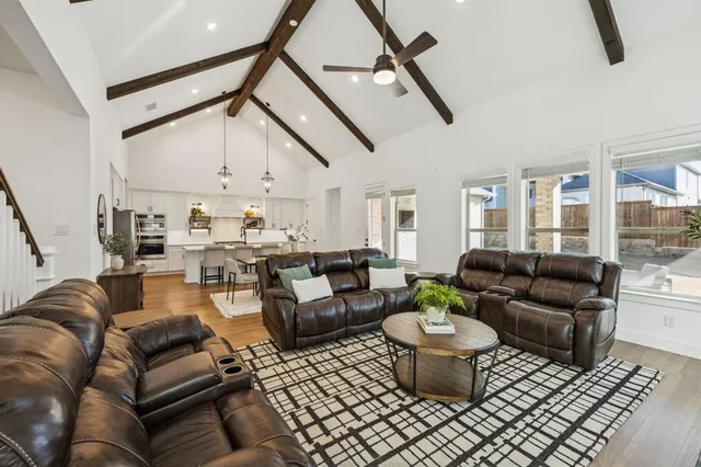 a living room with furniture