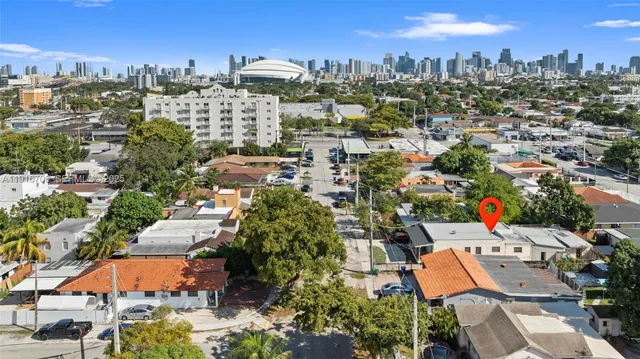 an aerial view of a city