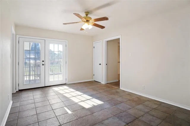 a view of a livingroom with a fan