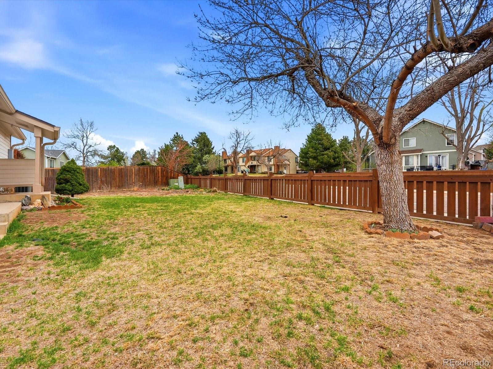 765 Stowe Street Highlands Ranch, CO 80126 - Photo 34 of 43 a view of a backyard with a tree