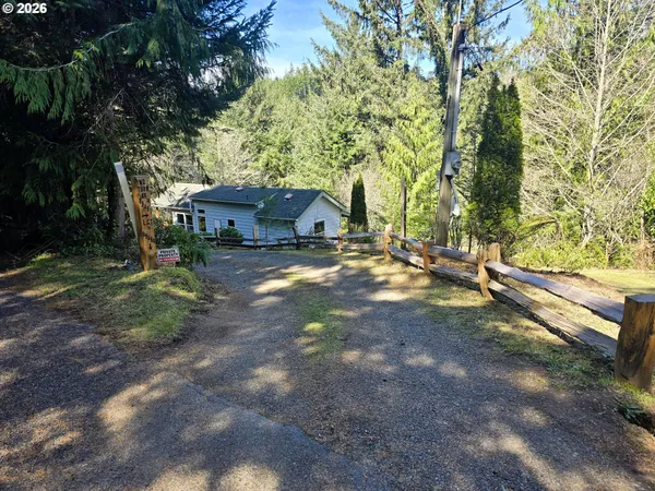 a view of yard with tree in front of it