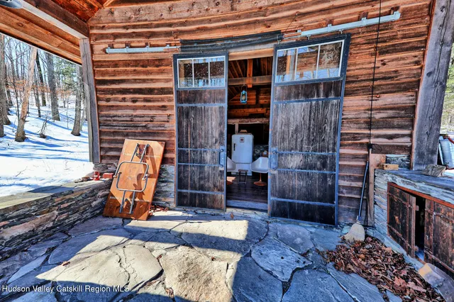 a backyard of a house with lots of green space