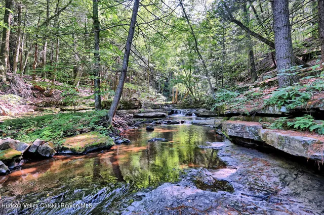 an aerial view of residential house and green space