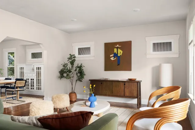 a living room with furniture