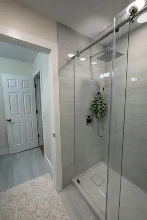 a bathroom with a shower