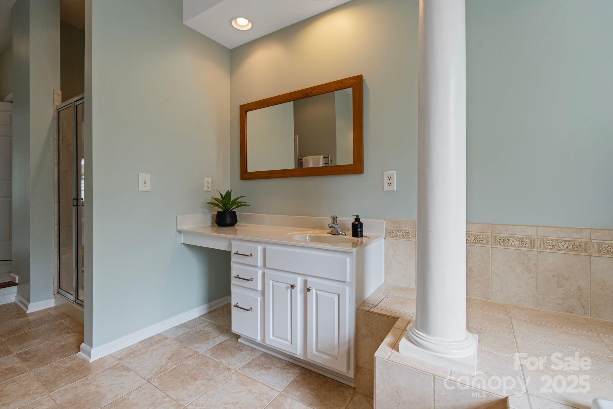 1039 Sharon Lee Avenue Fort Mill, SC 29708 - Photo 38 of 46 a bathroom with a sink a light fixture and a mirror