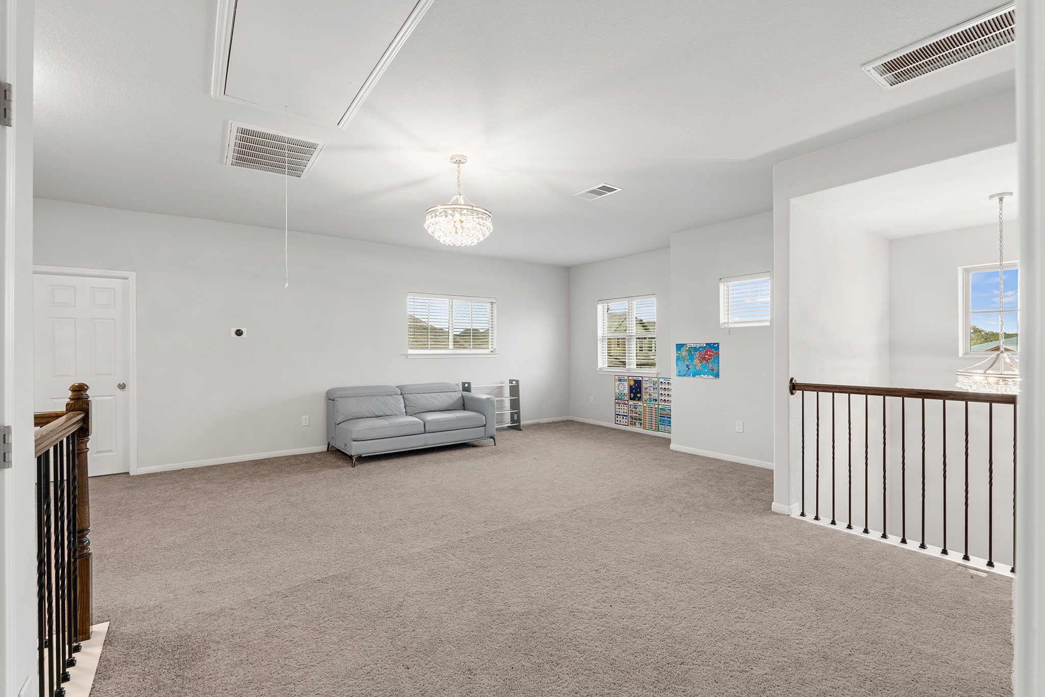 133 Caney Cove Leander, TX 78641 - Photo 15 of 30 Sitting room featuring carpet floors, attic access, and visible vents