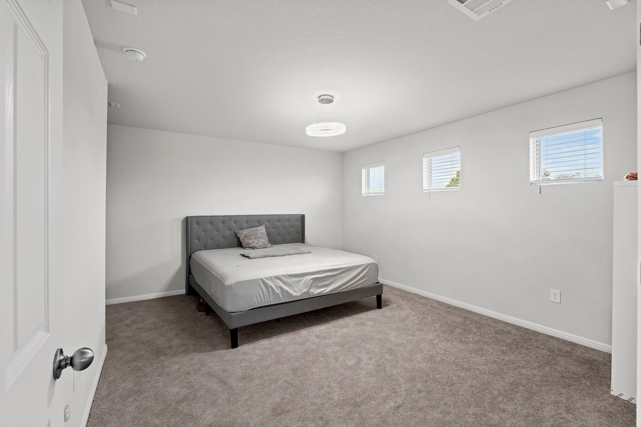 133 Caney Cove Leander, TX 78641 - Photo 17 of 30 Carpeted bedroom with multiple windows, visible vents, and baseboards