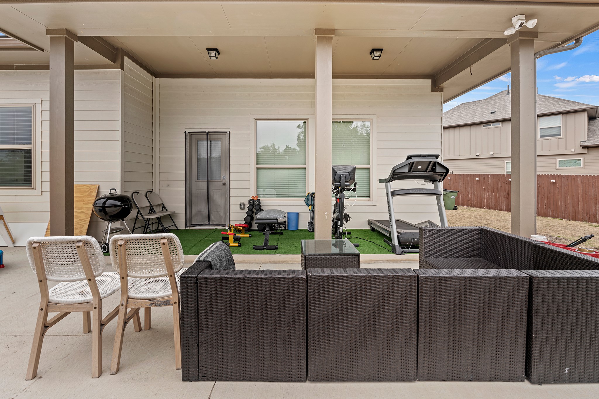 133 Caney Cove Leander, TX 78641 - Photo 26 of 30 View of patio / terrace featuring outdoor lounge area and fence