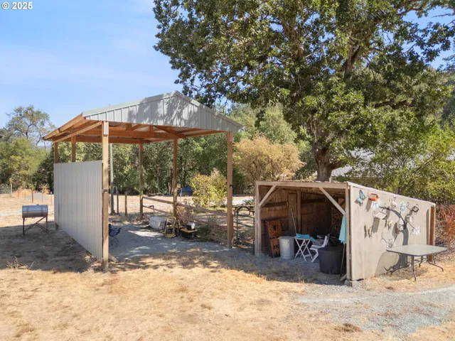 a view of a swimming pool with a lounge chair