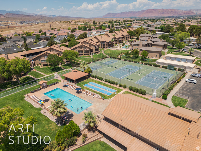 860 South Village Road, Unit A6 St. George, UT 84770 - Photo 37 of 41 Aerial view of residential area with a mountainous background