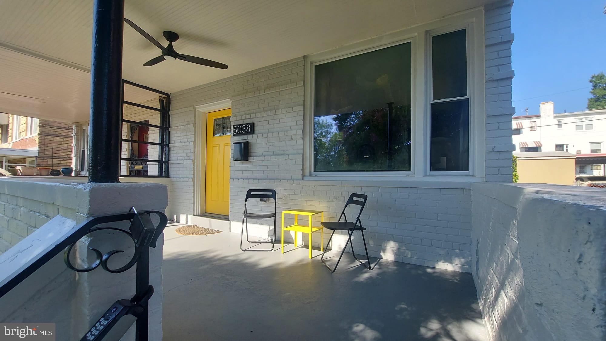 Spacious front porch