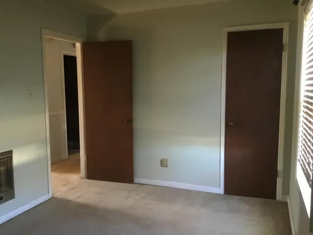 an empty room with a window