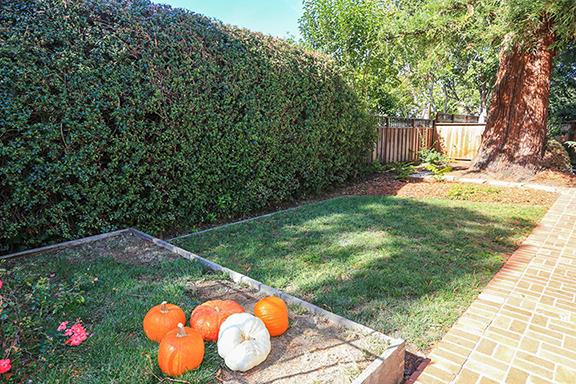 2160 Middlefield Road Palo Alto, CA 94301 - Photo 21 of 24 a view of a backyard with table and chairs and wooden fence