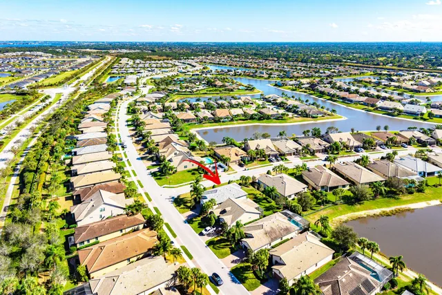 an aerial view of a house
