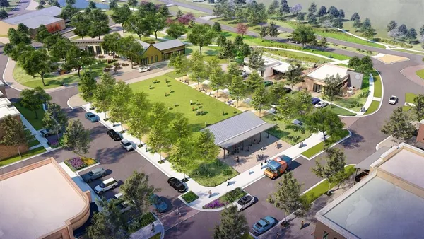 a dining room with lots of table and chairs