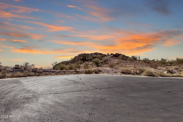 a view of an outdoor space with mountain view
