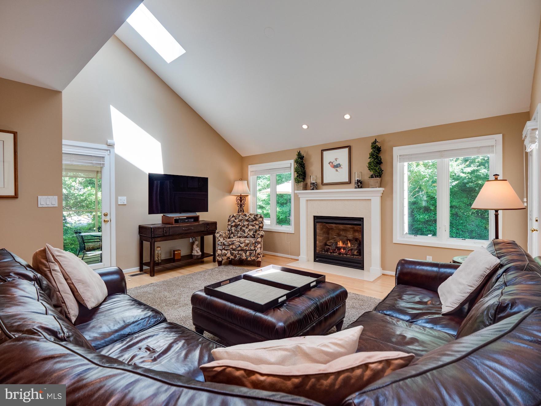 1407 Belcastle Court Reston, VA 20194 - Photo 9 of 42 Skylights and gas fireplace of Family Room