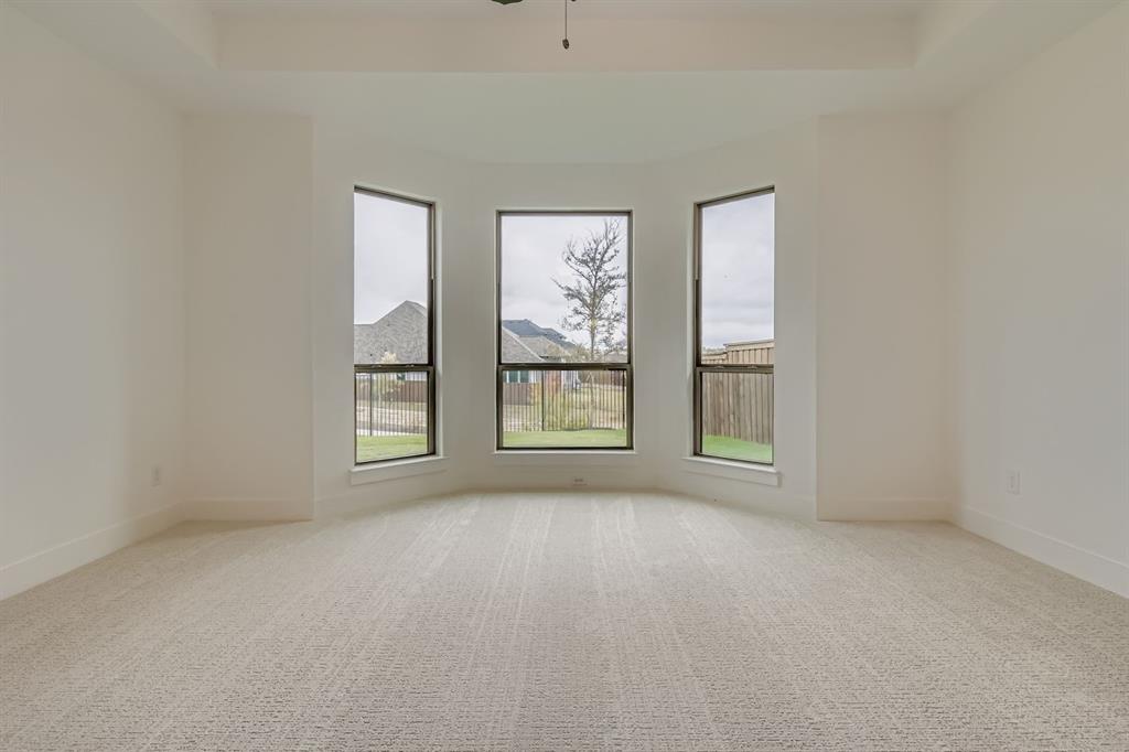 150 Longhorn Bend Rhome, TX 76078 - Photo 13 of 28 Unfurnished room with light carpet and a tray ceiling