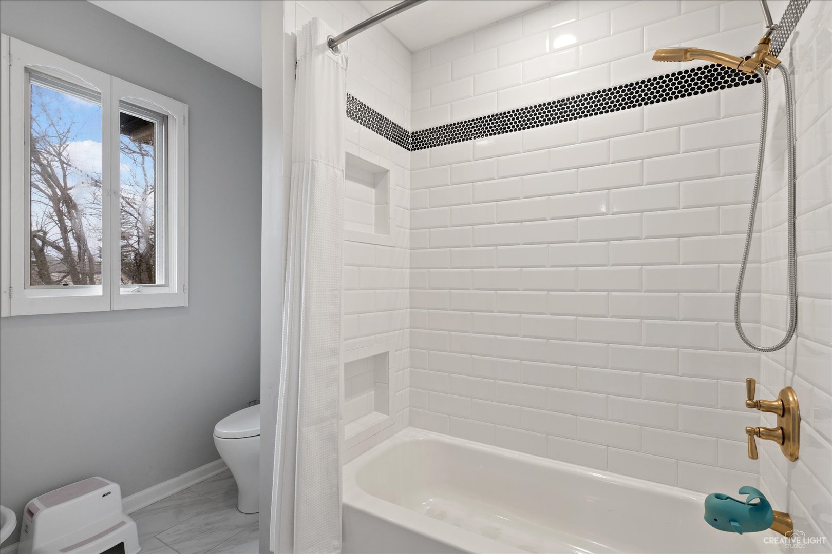 734 Forest Glen Lane Oak Brook, IL 60523 - Photo 34 of 36 a bathroom with a shower and a toilet