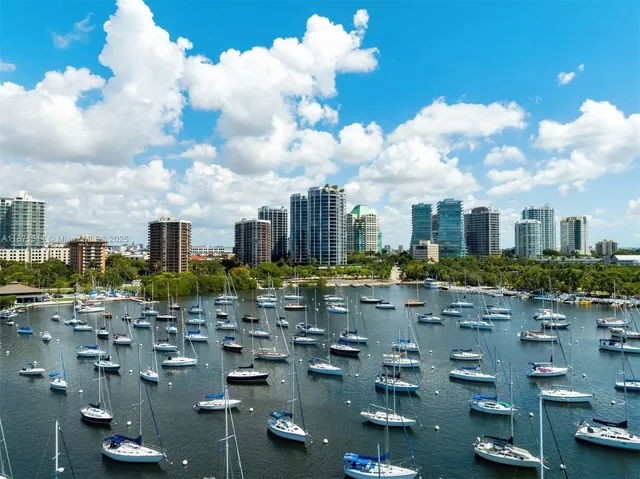 a view of a city with tall buildings