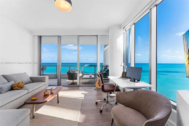 a view of an ocean from a balcony