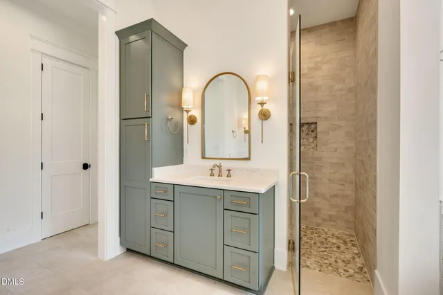 a bedroom with a bed and a closet