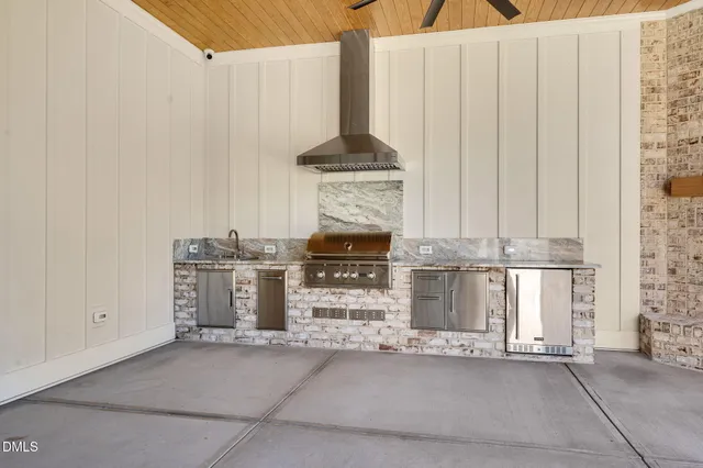 a view of a park with large trees