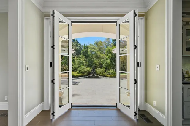 a dining room with furniture
