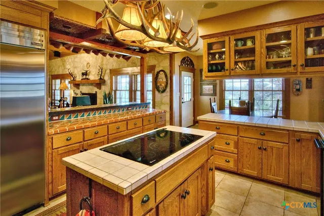 a view of a livingroom with furniture and a fireplace