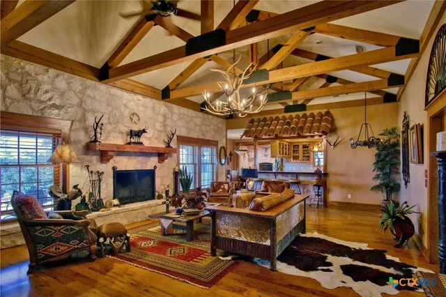 a outdoor space with patio furniture and wooden floor