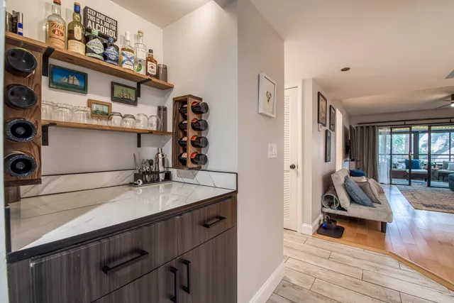 a view of a living room and dining room